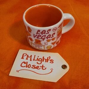 Starbucks Las Vegas Souvenir Mug Been There Series Orange White Mini 2 oz